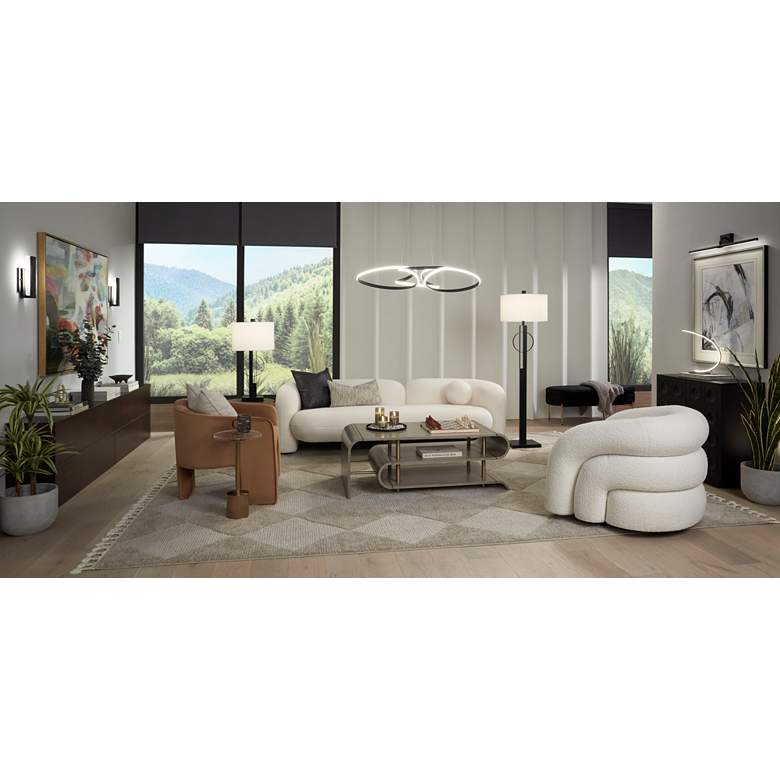 Image 1 Possini Euro Avante Curved Arc 15.25" High LED Accent Table Lamp in scene