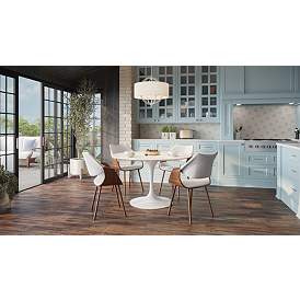 Image1 of Westin Gray Fabric and Beech Wood Dining Chair in scene