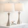 1_360 Lighting Koncave 24 1/2" Modern Nickel Table Lamps Set of 2 in scene