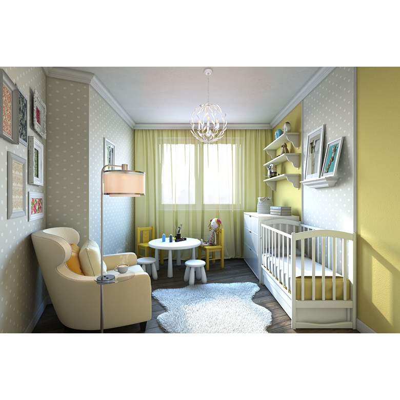 Image 1 Crystorama Broche 16" Wide Matte White 4-Light Pendant Light in scene