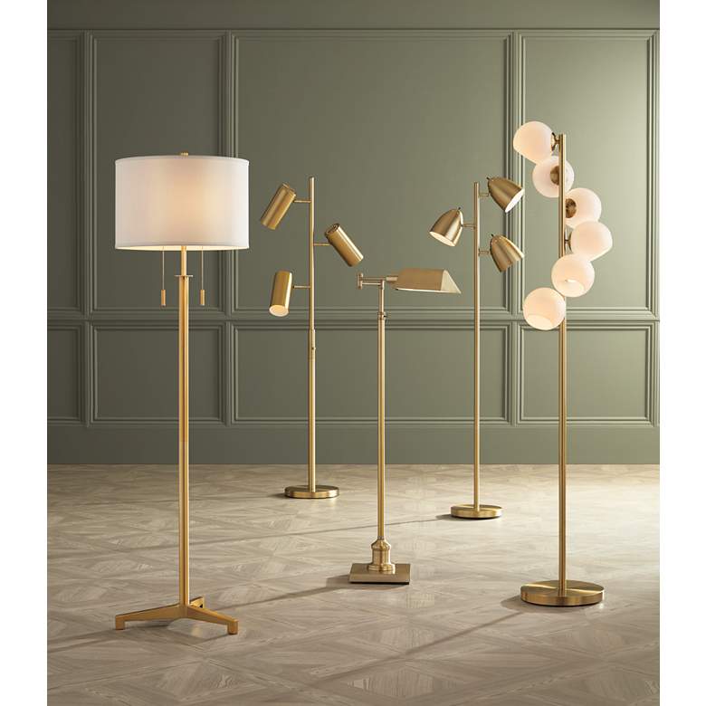 Image 1 Possini Euro Astria 67" Contemporary Warm Gold 6-Light Tree Floor Lamp in scene