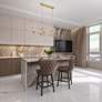 1_Possini Euro Mikel 42" Wide Gold Modern 6-Light Linear Island Pendant in scene