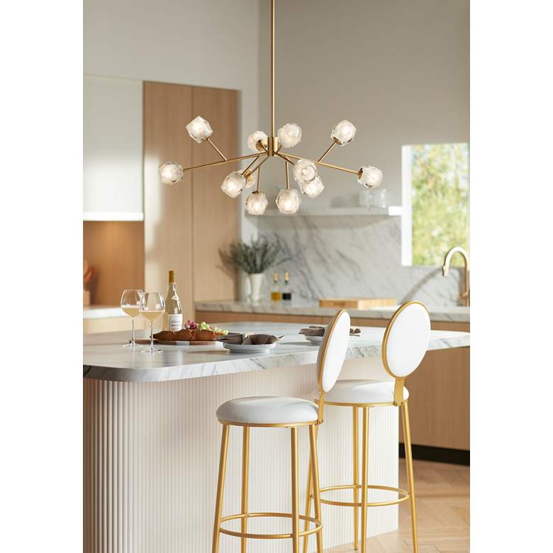 Image 1 Possini Euro Tofay 37 3/4" Brass 12-Light LED Sputnik Chandelier in scene