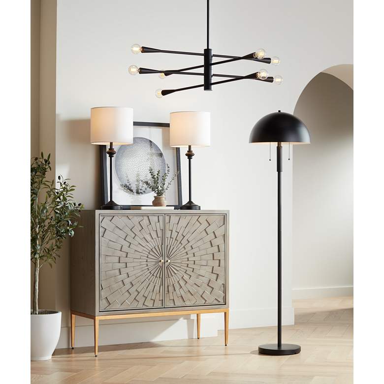 Image 1 360 Lighting Lynn 26" High Black Metal Buffet Table Lamps Set of 2 in scene