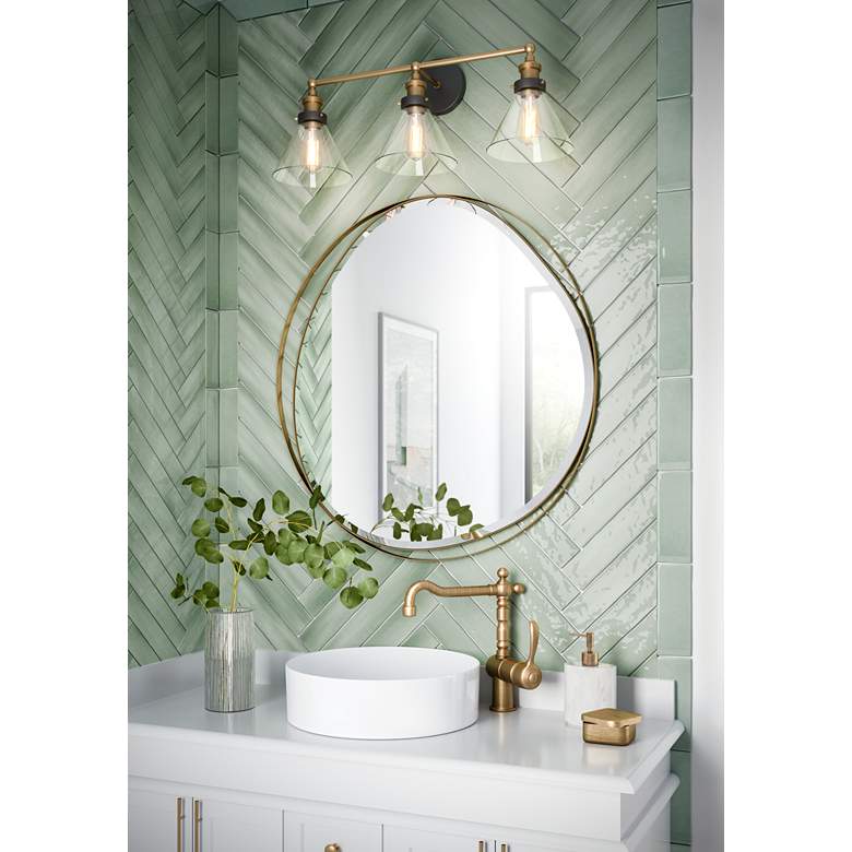 Image 1 360 Lighting Burke 28" Wide Black and Brass Bath Light in scene