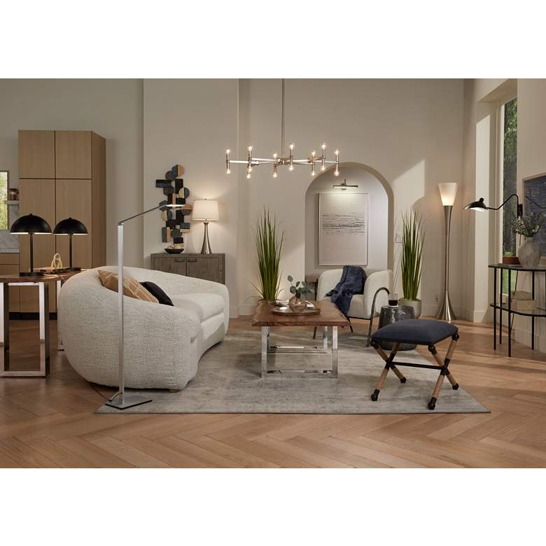 Image 1 Possini Euro Bentley Adjustable Arm Aluminum LED Task Floor Lamp in scene