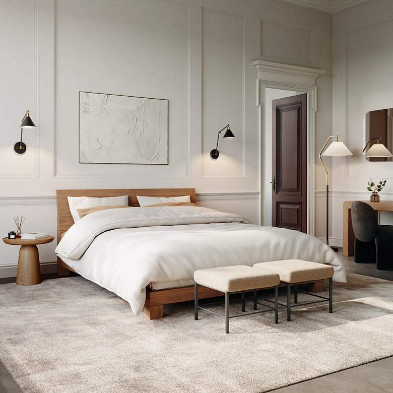 Image 1 360 Lighting Wray Black and Antique Brass Hardwire Wall Lamps Set of 2 in scene