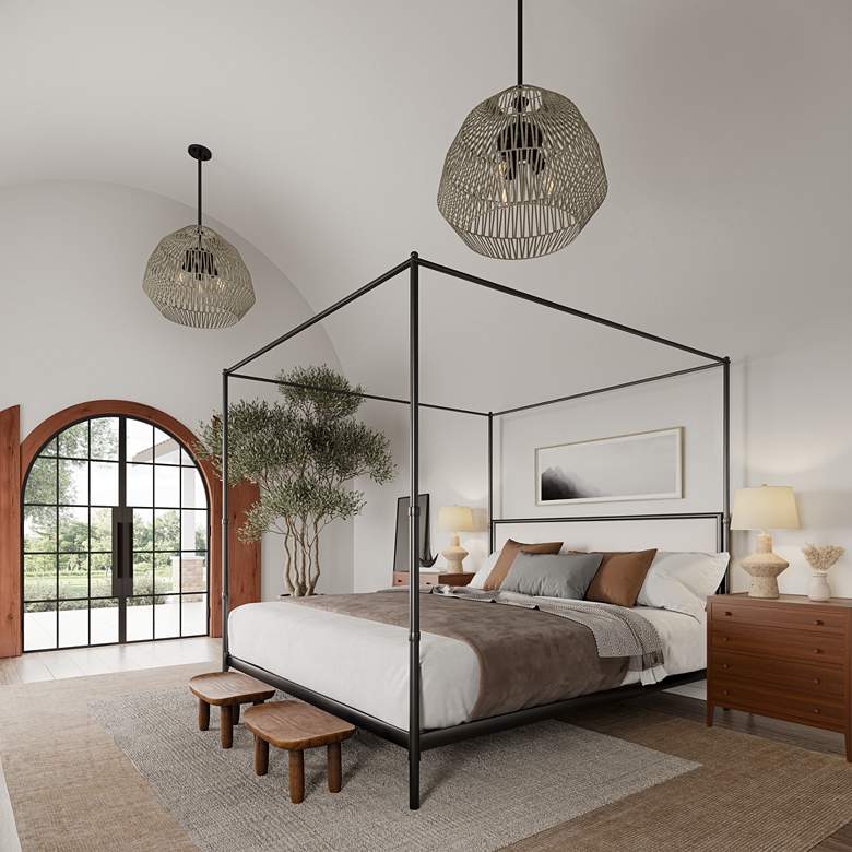 Image 1 360 Lighting Cozumel 26 3/4" Rustic Beige Modern Table Lamps Set of 2 in scene
