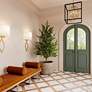 1_Possini Euro Sydney 16 1/2" Black and Gold Modern Foyer Pendant Light in scene