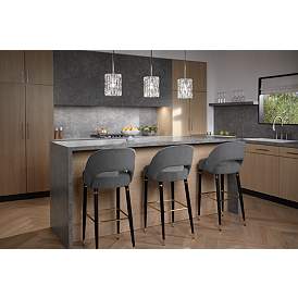 Image1 of Possini Euro Juliette 7 3/4" Modern Chrome and Crystal Mini Pendant in scene