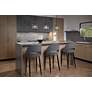 1_Simone 31 1/2" Dark Gray Velvet Bar Stools Set of 2 in scene