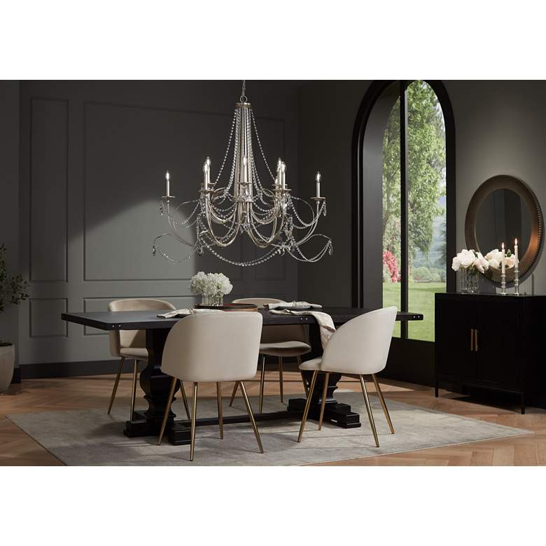 Image 1 Uttermost Inverness 40"W Dark Ebony Wood 2-Door Gold Cabinet in scene