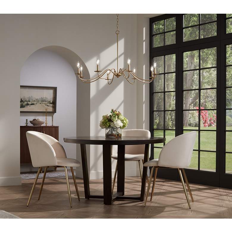 Image 1 Franklin Iron Marinec 42" Soft Gold 8-Light Candelabra Chandelier in scene