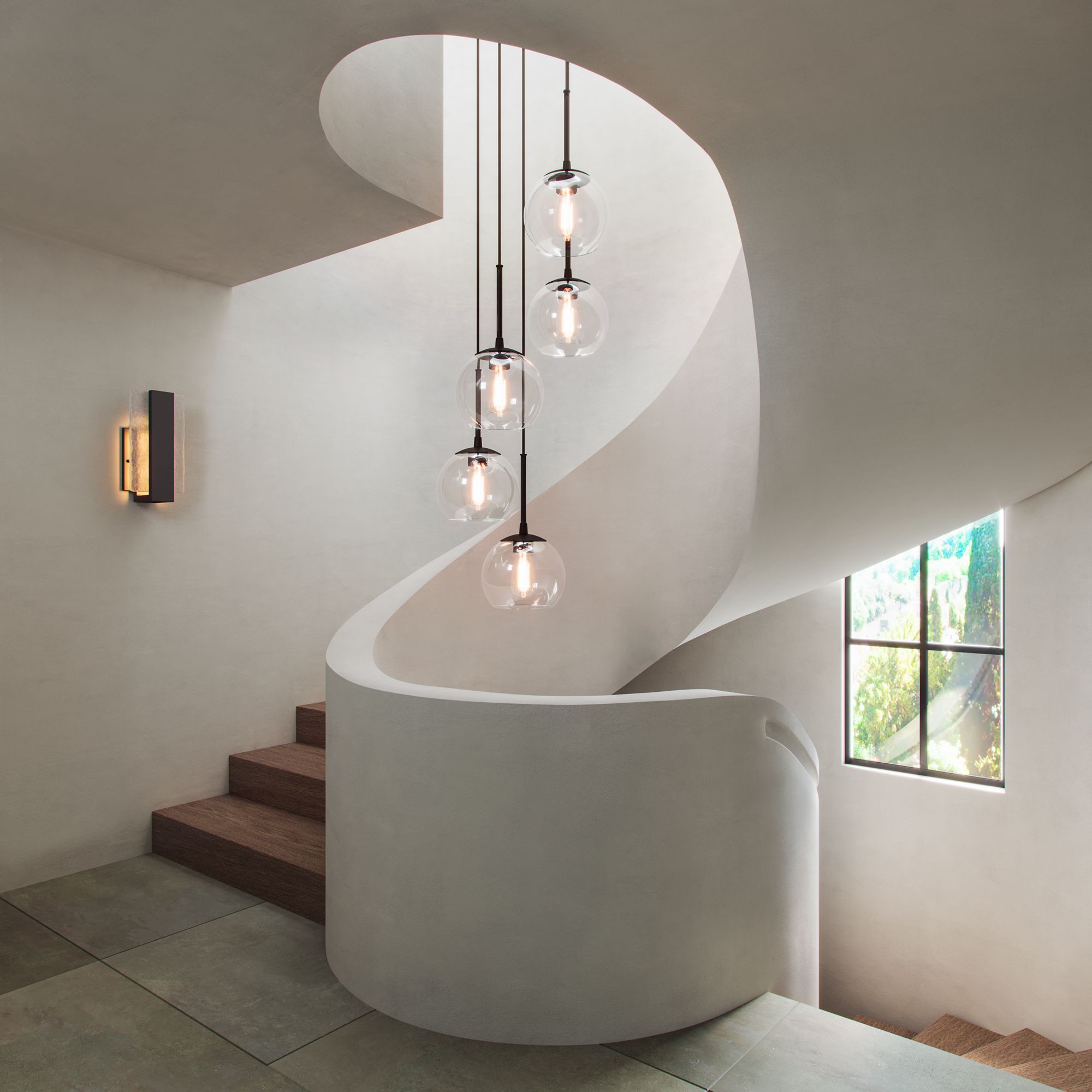 Possini Euro Cascadia 11 3/4" High Black Piastra Glass LED Wall Sconce in scene