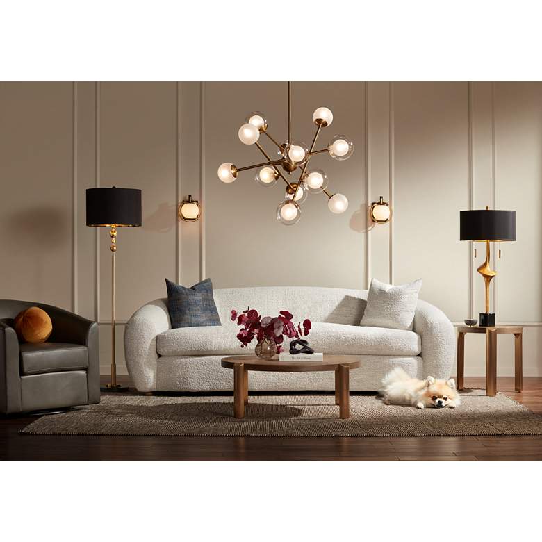 Image 1 Possini Euro Davis 26 1/4" Soft Gold 12-Light LED Sputnik Chandelier in scene
