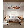 1_60" Possini Euro Defender Bronze Koa LED Ceiling Fan with Remote in scene
