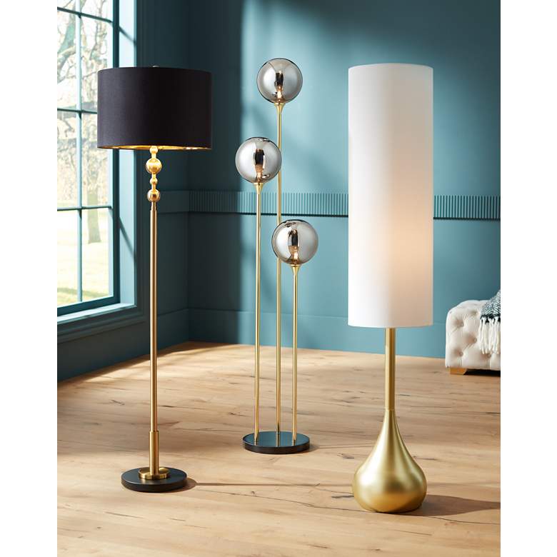 Image 1 Possini Euro Moderne Droplet 62" High Soft Gold Floor Lamp in scene
