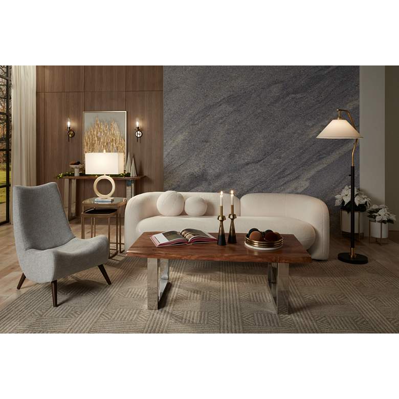 Image 1 Possini Euro Rook 66" Chairside Arc Floor Lamp with Dimmer in scene