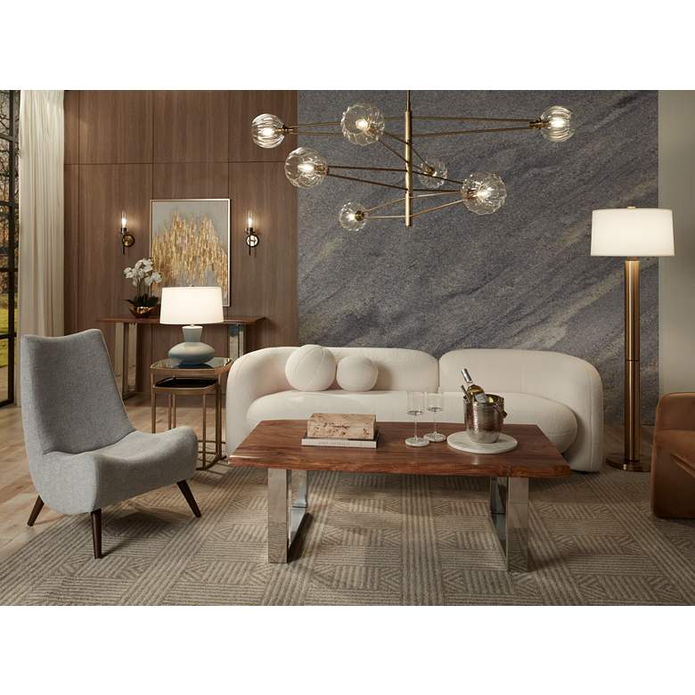 Image 1 Possini Euro Boulevard 64 1/2" High Modern Warm Gold Floor Lamp in scene