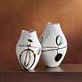 1_Tribeca 10 3/4" High Matte White Decorative Graphic Vase in scene