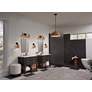 2_360 Lighting Keanu 11 1/4" High Rattan and Matte Black Wall Sconce in scene