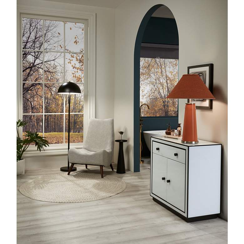 Image 1 Studio 55D Biscaya 31 1/2" White Reverse Painted Glass Accent Chest in scene