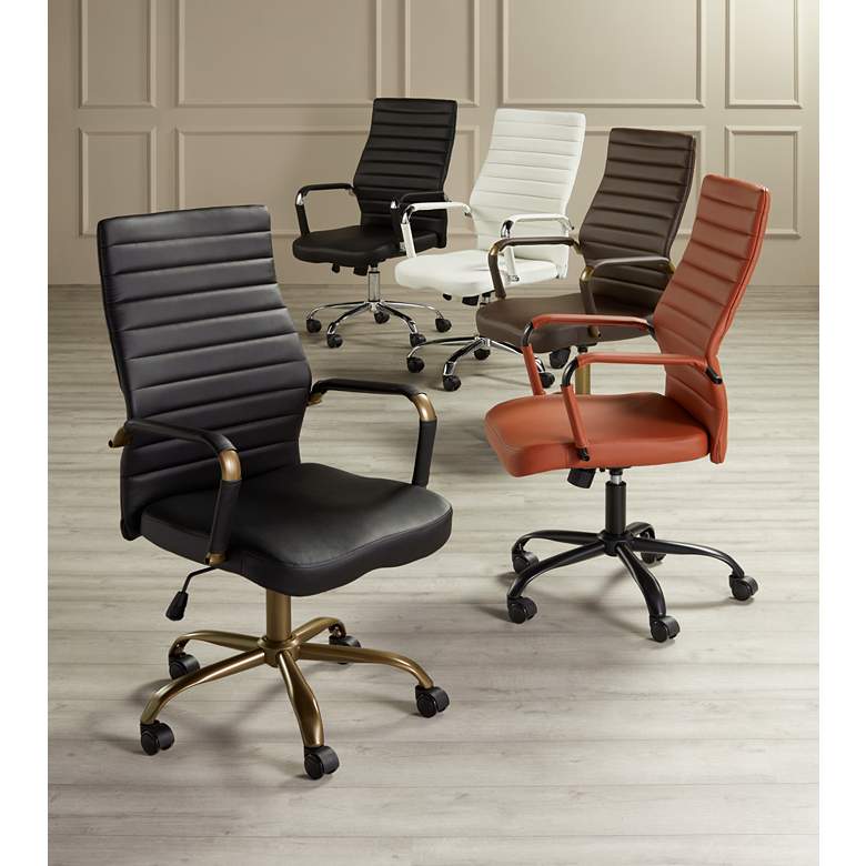Image 1 Primero Black Faux Leather Adjustable Office Chair in scene