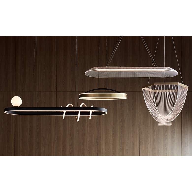 Image 1 Possini Euro Muir 20 1/2" Wide Sanded Gold LED Pendant Light in scene