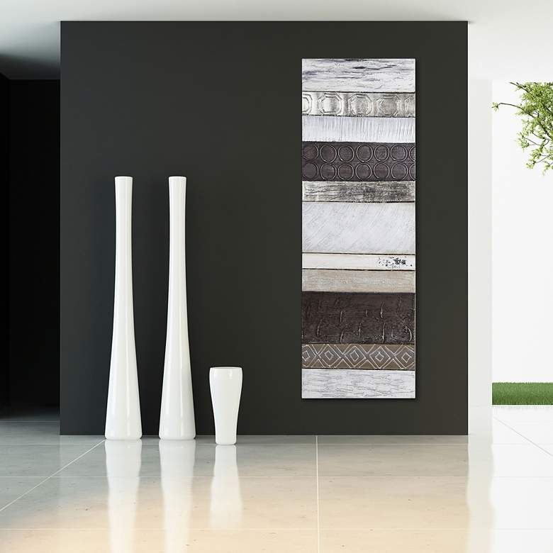 Image 1 Topographic 60" High Textured Metallic Canvas Wall Art in scene