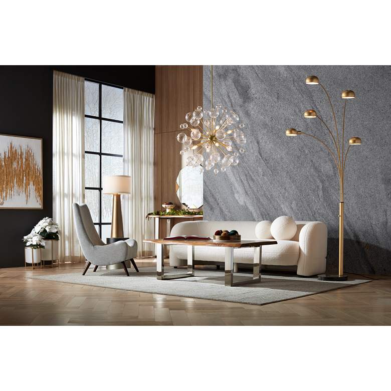 Image 1 TOV Furniture Amelie 91 1/4" Wide Cream Faux Fur Modern Sofa in scene