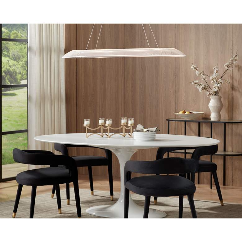 Image 1 Possini Euro Muir 43 1/2" Wide Modern Sanded Gold LED Island Pendant in scene