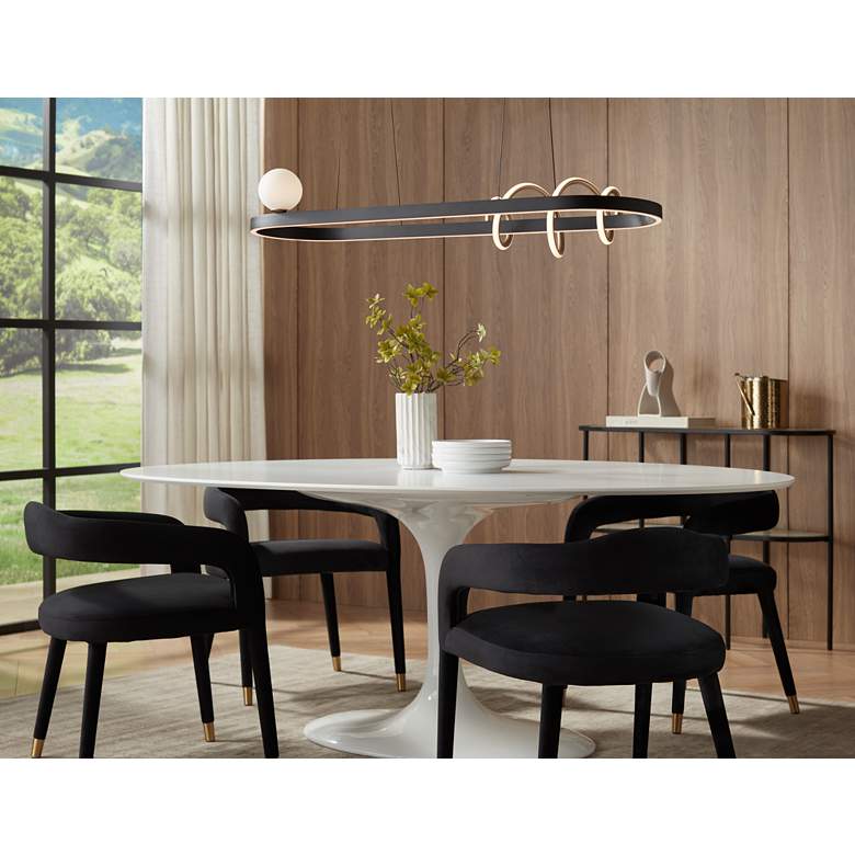 Image 1 Possini Euro Allen 39 1/4" Gold and Matte Black LED Island Pendant in scene