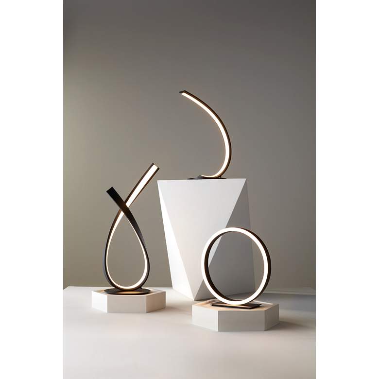 Image 1 Possini Euro Avante Looped Ring 10" High Modern LED Accent Table Lamp in scene