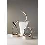 1_Possini Euro Avante Looped Ring 10" High Modern LED Accent Table Lamp in scene
