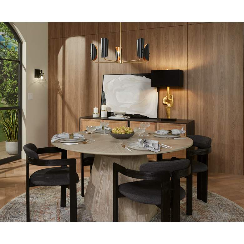 Image 1 Possini Euro Finn 25" Wide Gold and Black 5-Light Modern Chandelier in scene
