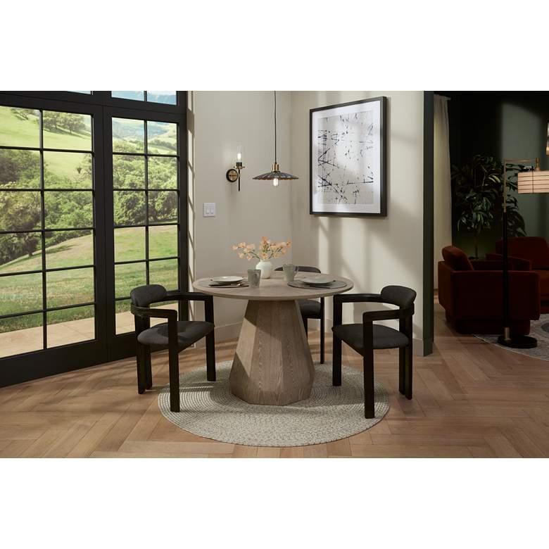 Image 1 Possini Euro Piaza 12 1/4" Wide Black and Gold Pendant Light in scene