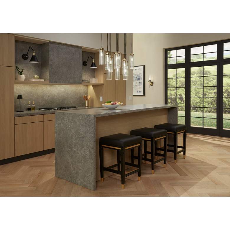 Image 1 55 Downing Street Jaxon 26" High Black Faux Leather Counter Stool in scene