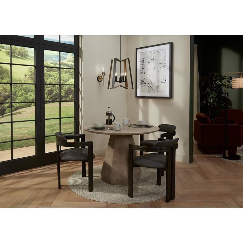 Image 1 Possini Euro Clara 16" Wide Black and Gold 5-Light Pendant in scene