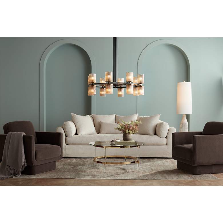 Image 1 Possini Euro Scribe 66 1/2" Faux Wood Organic Modern Floor Lamp in scene