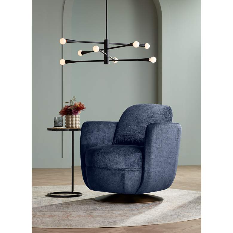 Image 1 Possini Euro Livonia 29 1/2" Matte Black 8-Light Sputnik Chandelier in scene