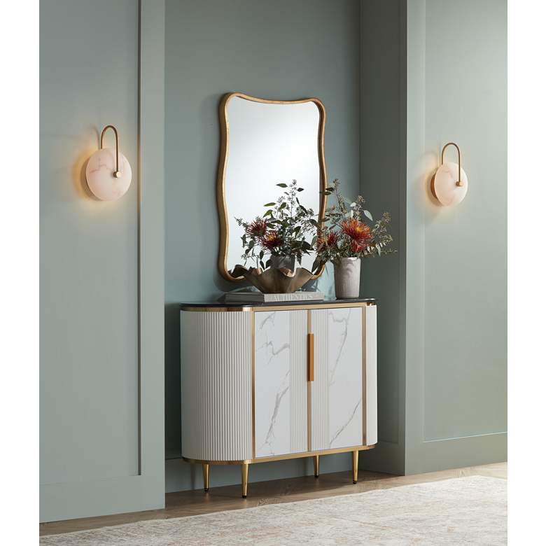 Image 1 Jodie 38 1/4" Wide White and Black 2-Door Console Table in scene