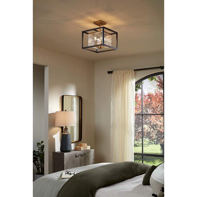 Image 1 360 Lighting Rocco 30" Black Finish Hammered Jar Table Lamp in scene