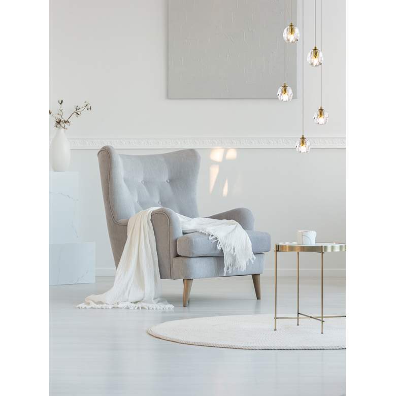 Image 1 Elegant Lighting Eren 11 3/4" Wide Gold 5-Light Mini Cluster Pendant in scene