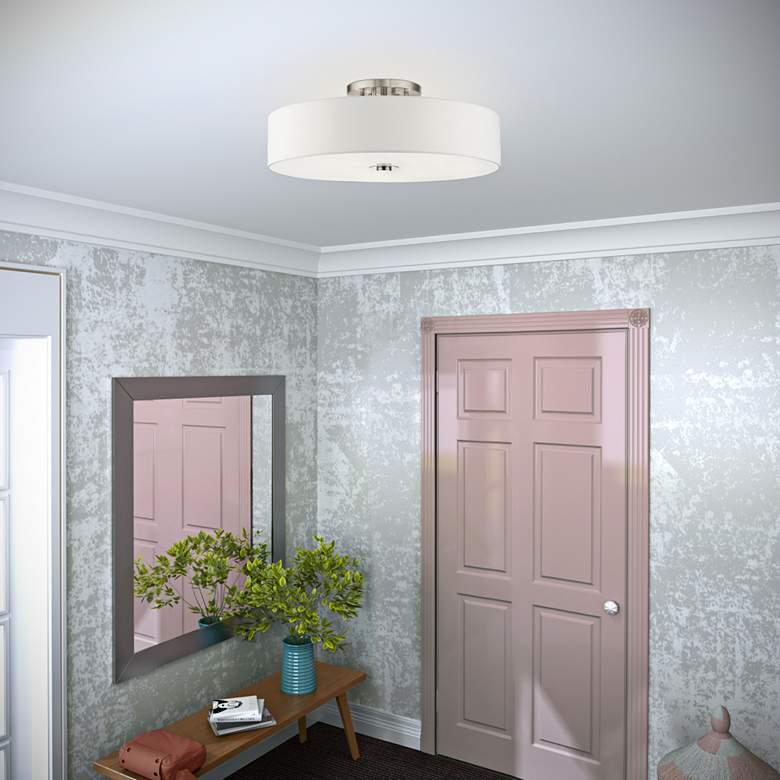 Image 1 Livex Meridian 30" Wide 6-Light Modern White Shade Ceiling Light in scene