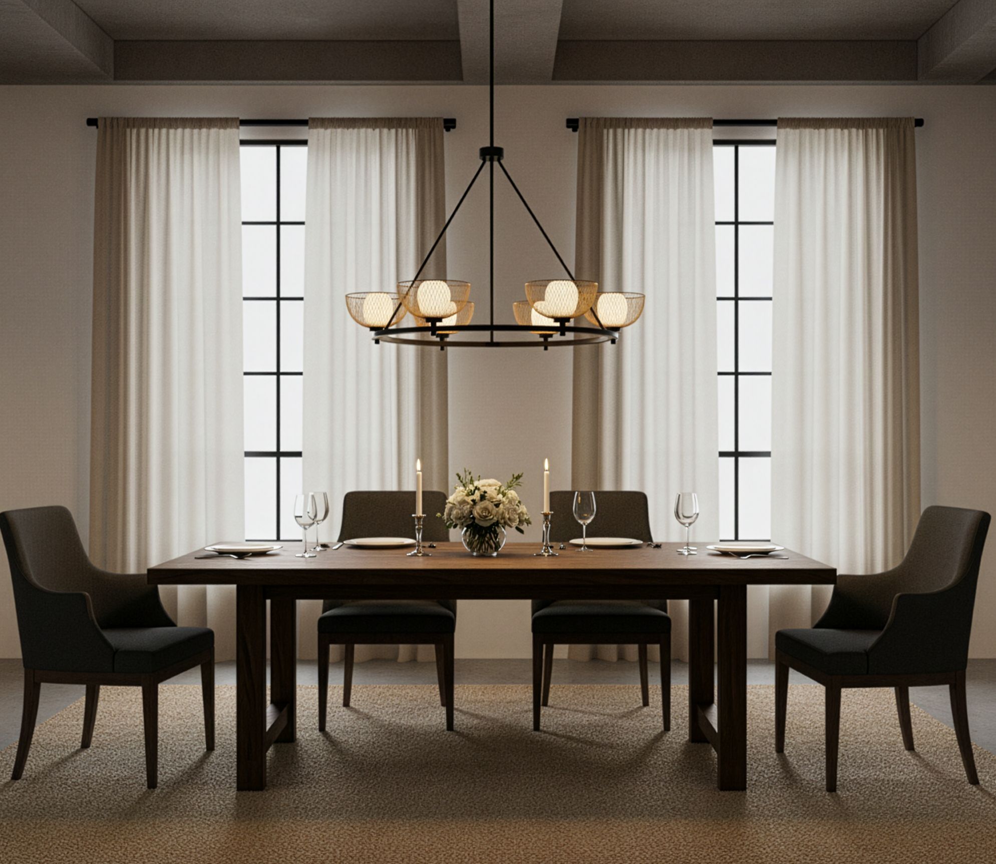 Image 1 Possini Euro Icaron 33 1/2"W Black and Gold 6-Light Large Chandelier in scene