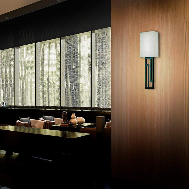 Image 1 Vander 22"H x 6"W 1-Light Wall Sconce in Black in scene