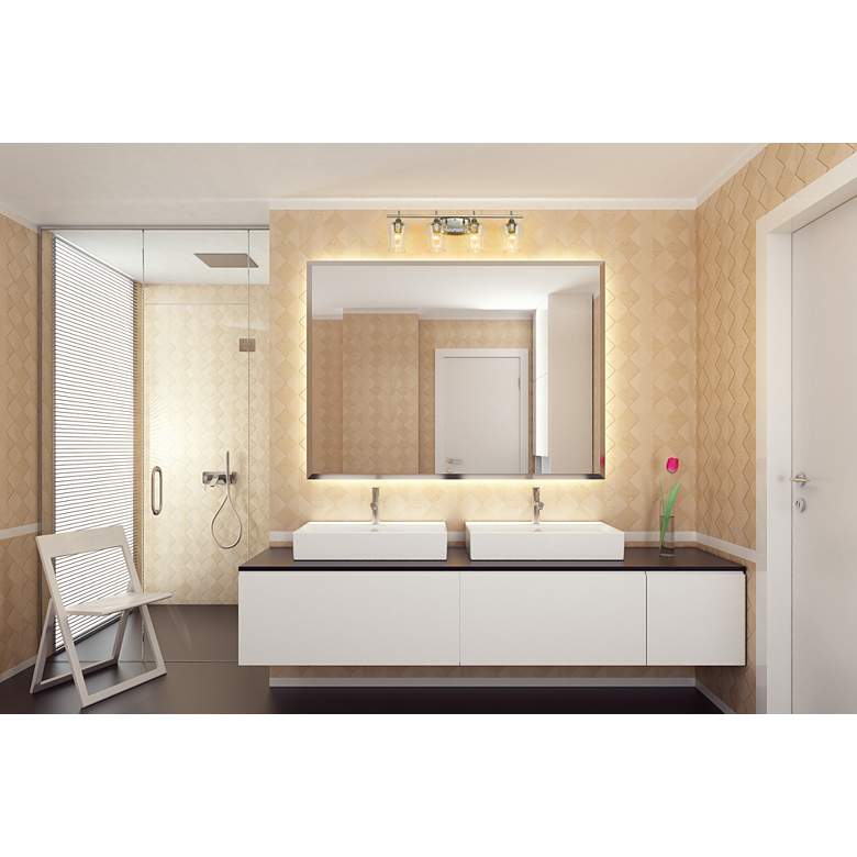 Image 1 Joliet 30" Wide Brushed Nickel 4-Light Bath Light in scene