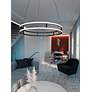 1_Gemini 24" Wide Black Double-Ring LED Pendant Light in scene