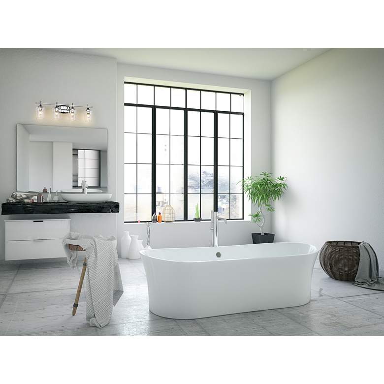 Image 1 Joliet 30 inch Wide Chrome 4-Light Bath Light in scene