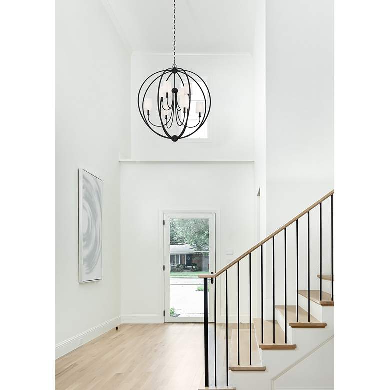 Image 1 Crystorama Sylvan 40"W 8-Light Black Forged Chandelier in scene